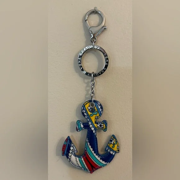 NWOT Vera Bradley Anchor Keychain Marina Paisley Pattern - Picture 1 of 4